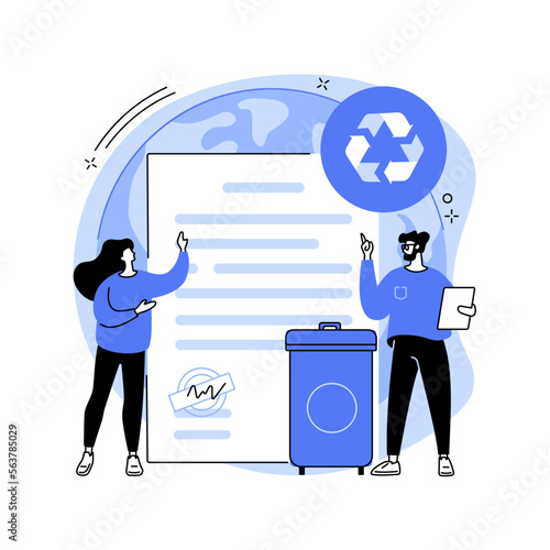 Government mandated recycling abstract concept vector illustration.