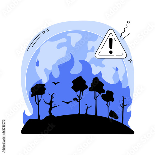 Wildfires abstract concept vector illustration.