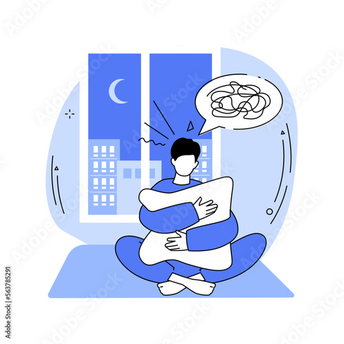 Sleep disturbances abstract concept vector illustration.