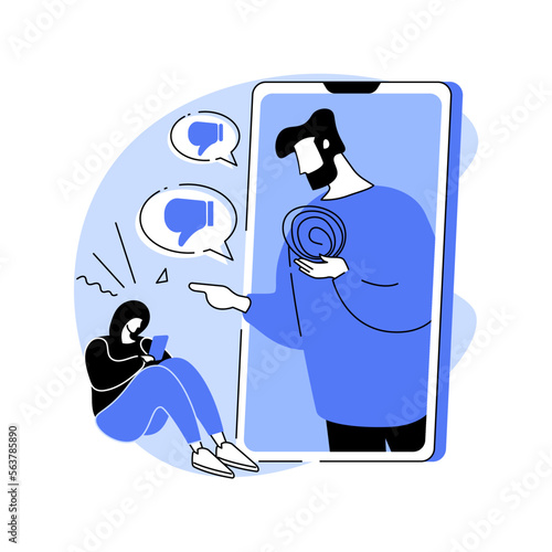 Internet criticism abstract concept vector illustration.