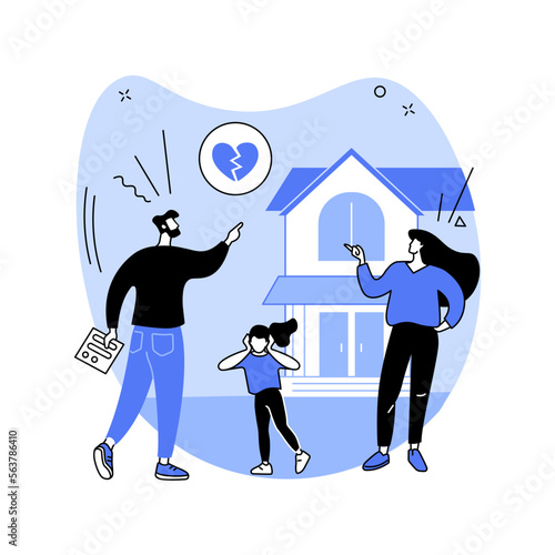 Child custody abstract concept vector illustration.