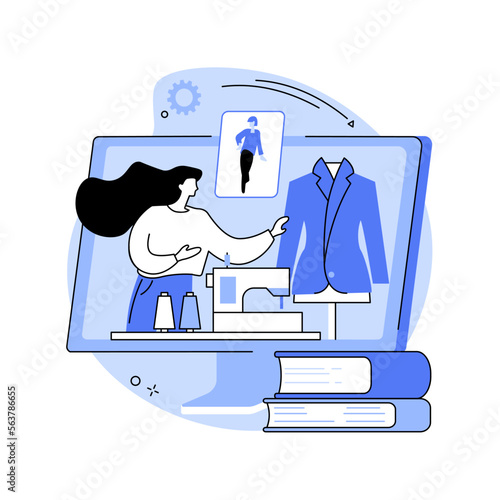 Sewing classes abstract concept vector illustration.