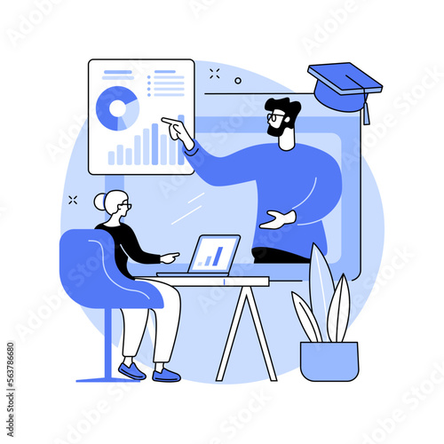 Online learning for seniors abstract concept vector illustration.