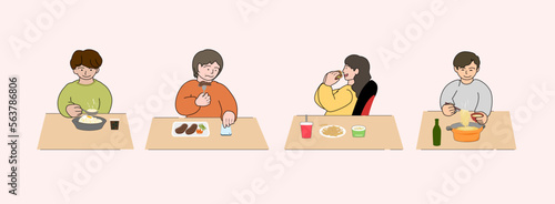 食べている人のイラスト