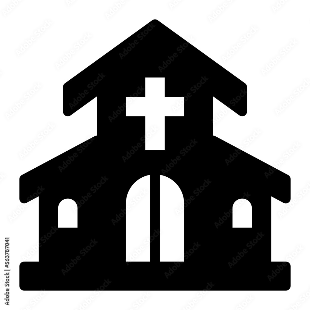 Obraz premium church glyph icon