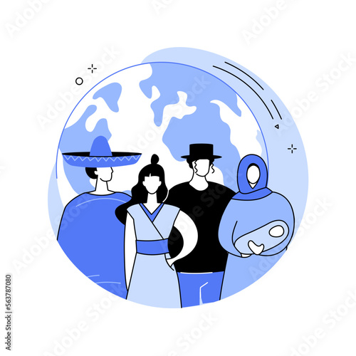 Nationality abstract concept vector illustration.