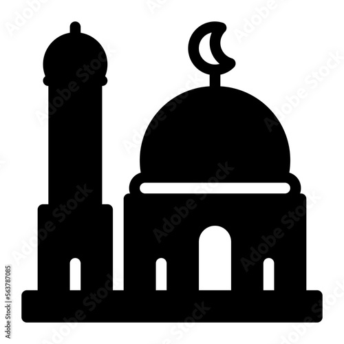 mosque glyph icon