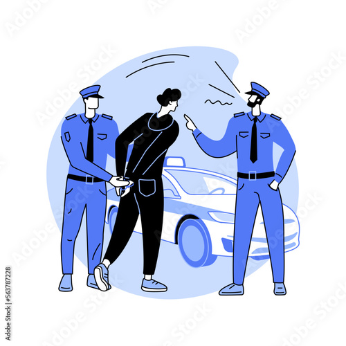 Arrest abstract concept vector illustration.