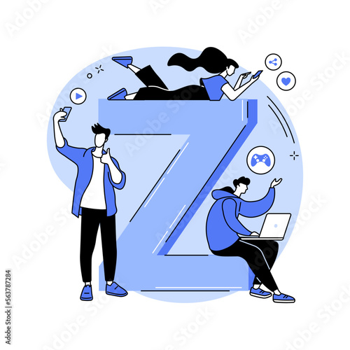 Generation Z abstract concept vector illustration.