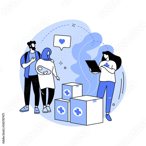 Aid to disadvantaged groups abstract concept vector illustration.