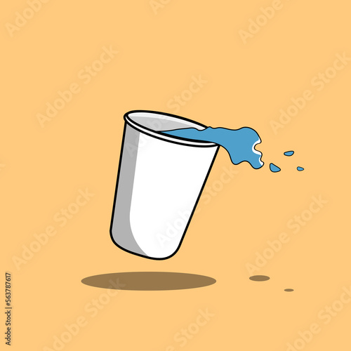 vector illustration of glass spilling water