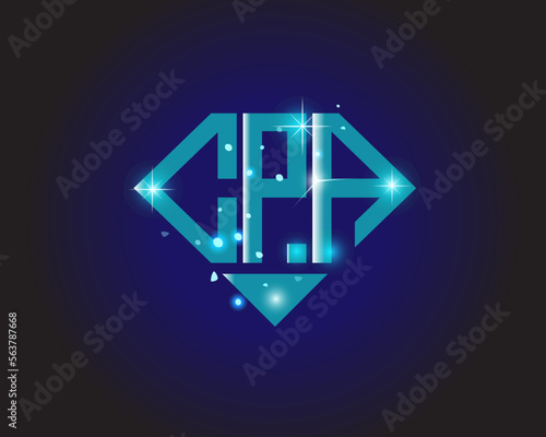 CPA Logo letter monogram with diamond shape design template.
