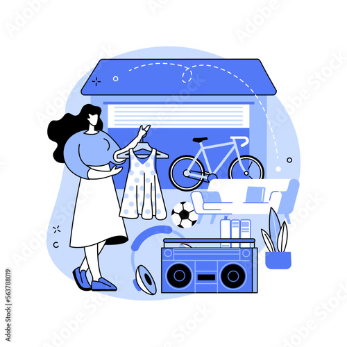 Garage sale abstract concept vector illustration.