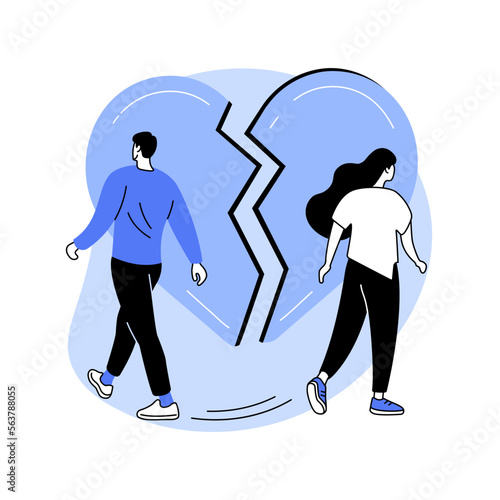 Separated person abstract concept vector illustration.