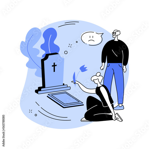 Widowed person abstract concept vector illustration.