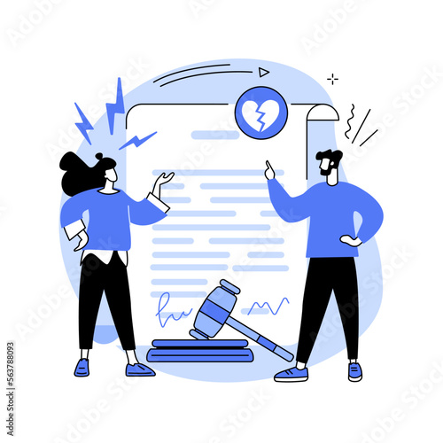 Divorce abstract concept vector illustration.