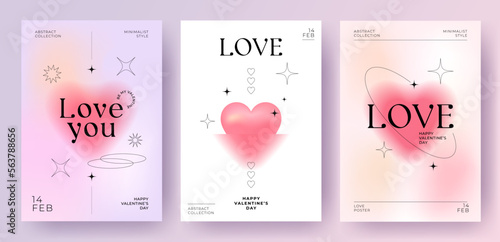 Stampa su tela Modern design templates of Valentines day and Love card, banner, poster, cover set