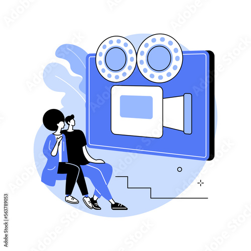 Open air cinema abstract concept vector illustration.