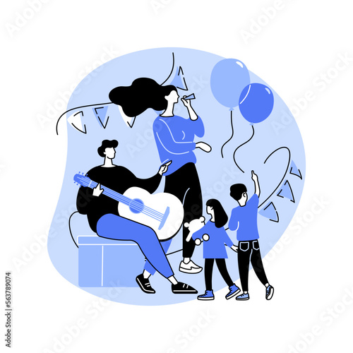 Street party abstract concept vector illustration.