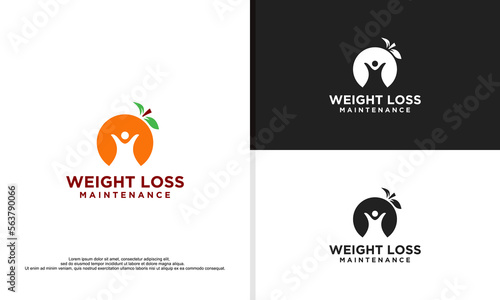 weight loss logo designs illustration, woman diet logo.
