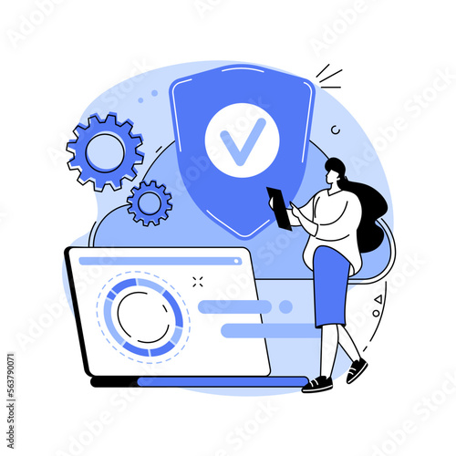 Cloud security abstract concept vector illustration.