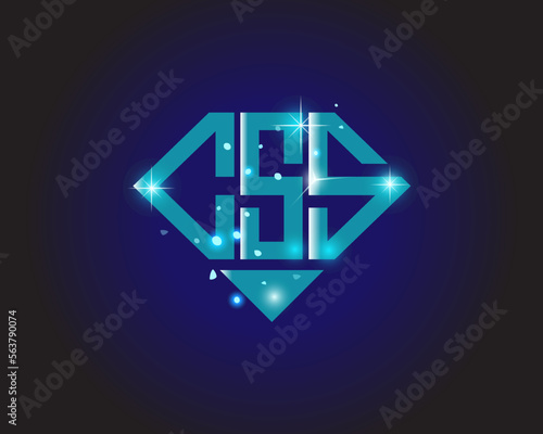 CSS Logo letter monogram with diamond shape design template.

