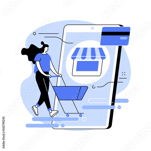 Online shopping abstract concept vector illustration.