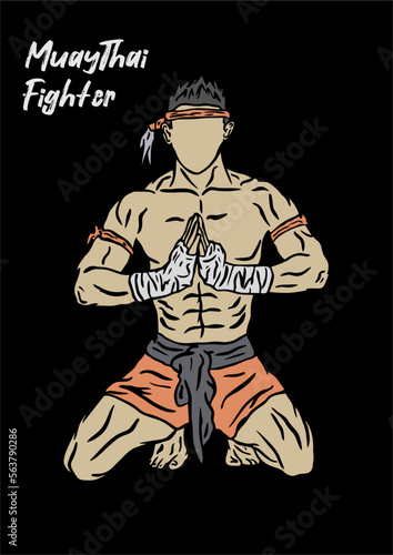 ILLUSTRATION OF MUAYTHAI CHARACTER VECTOR