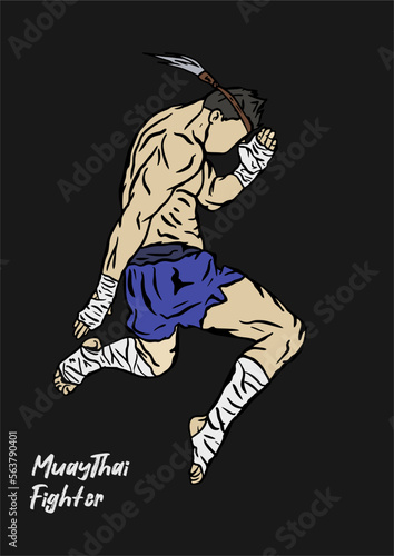 ILLUSTRATION OF MUAYTHAI CHARACTER VECTOR