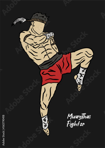 ILLUSTRATION OF MUAYTHAI CHARACTER VECTOR