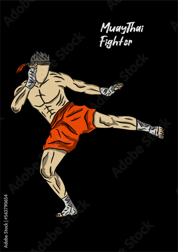 ILLUSTRATION OF MUAYTHAI CHARACTER VECTOR