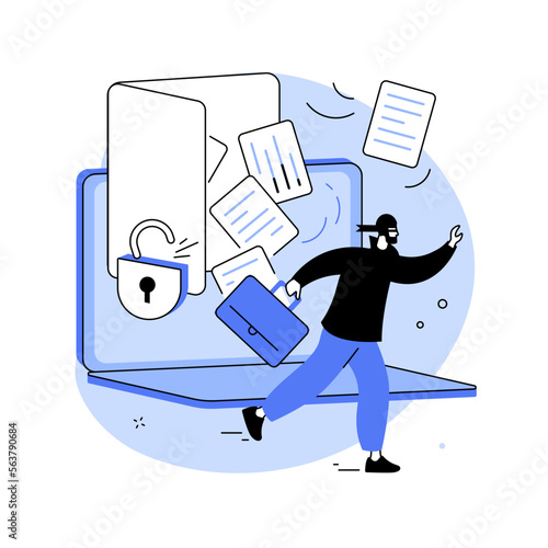 Data leakage abstract concept vector illustration.