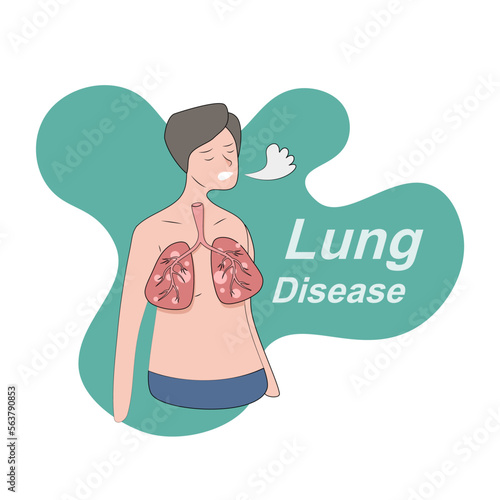 Lung and respiratory disease or problem,Patients with shortness of breath,lung care awareness,Vector illustration.