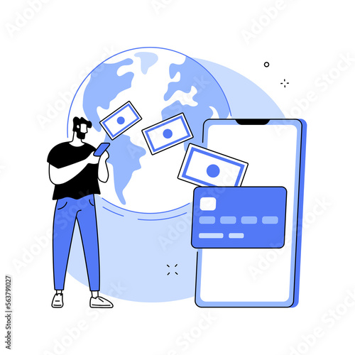 Money transfer abstract concept vector illustration.