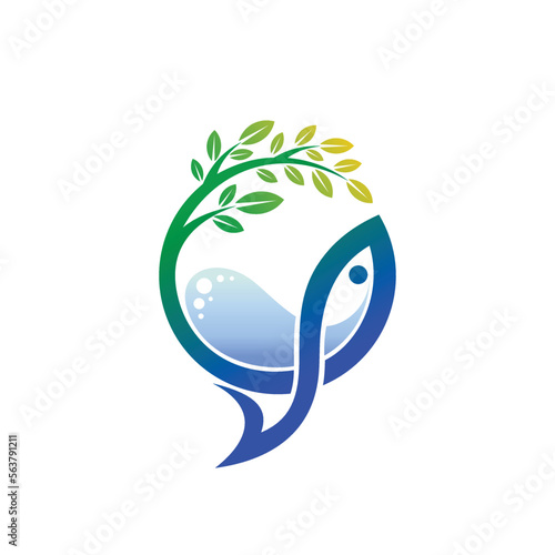 aquascape logo with tree concept