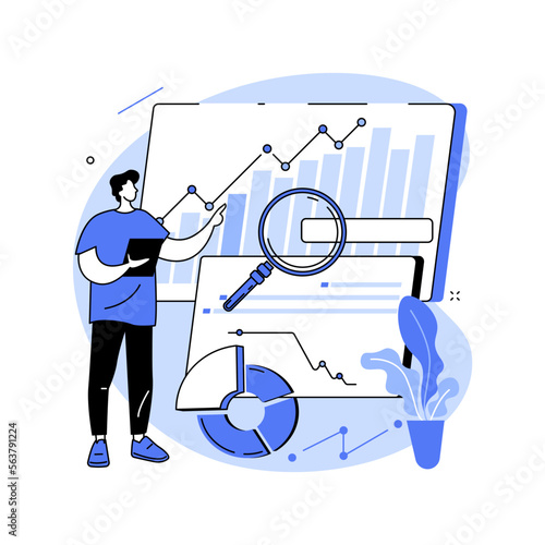 Data driven business model abstract concept vector illustration. photo