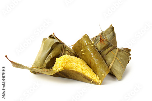 Rice dumpling on white background  photo