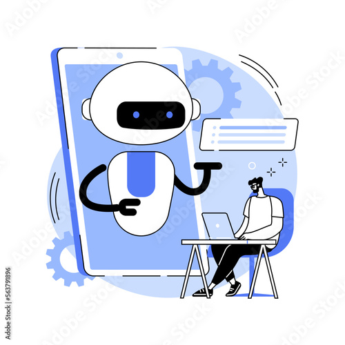 Chatbot development platform abstract concept vector illustration.