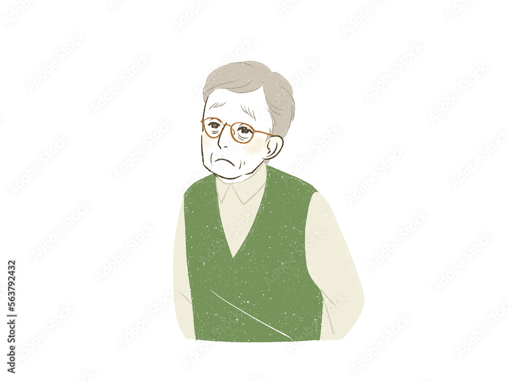 困っている高齢男性 困っている高齢男性