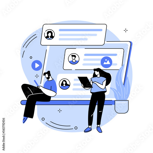 Internet forum abstract concept vector illustration.