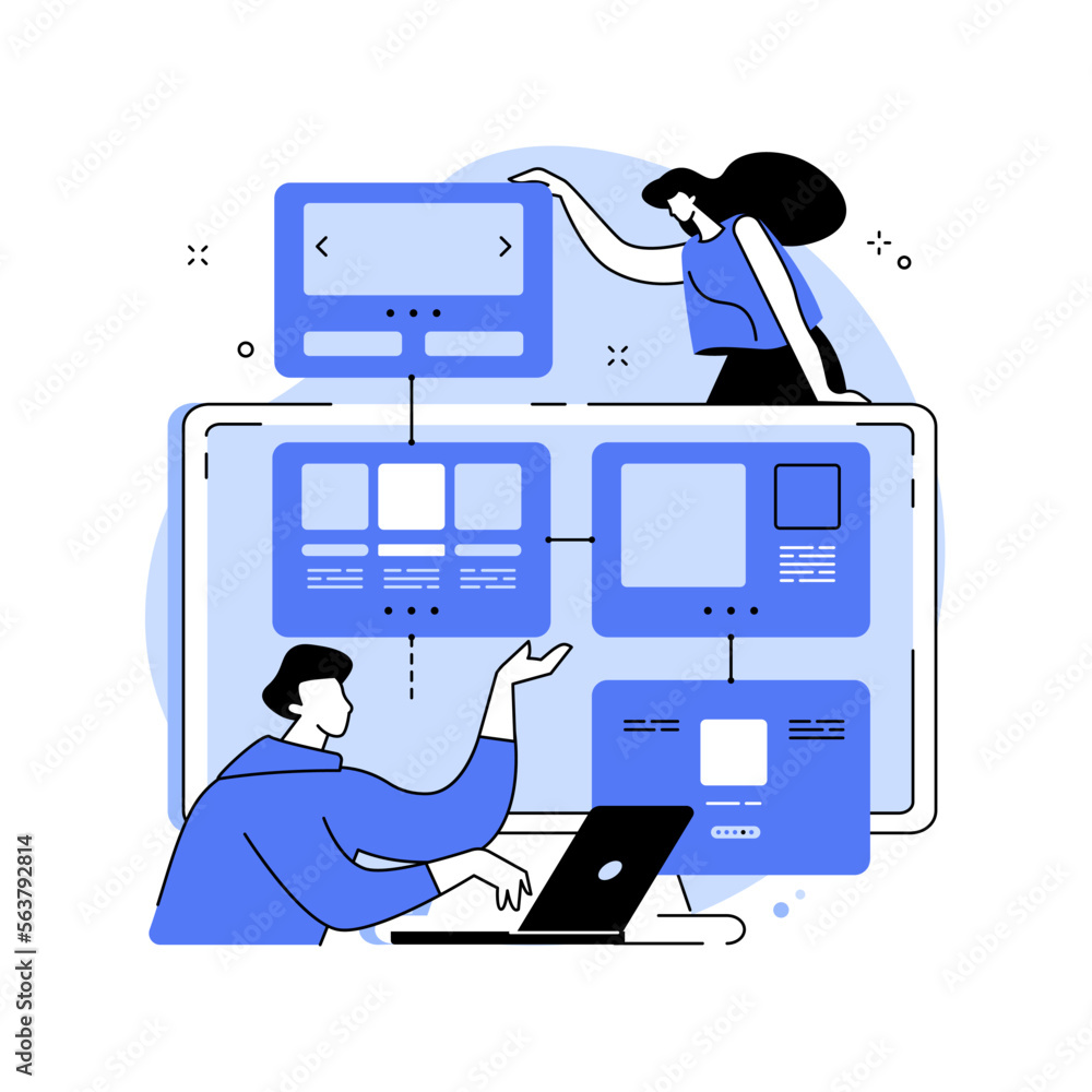 Sitemap creation abstract concept vector illustration. - obrazy, fototapety, plakaty 