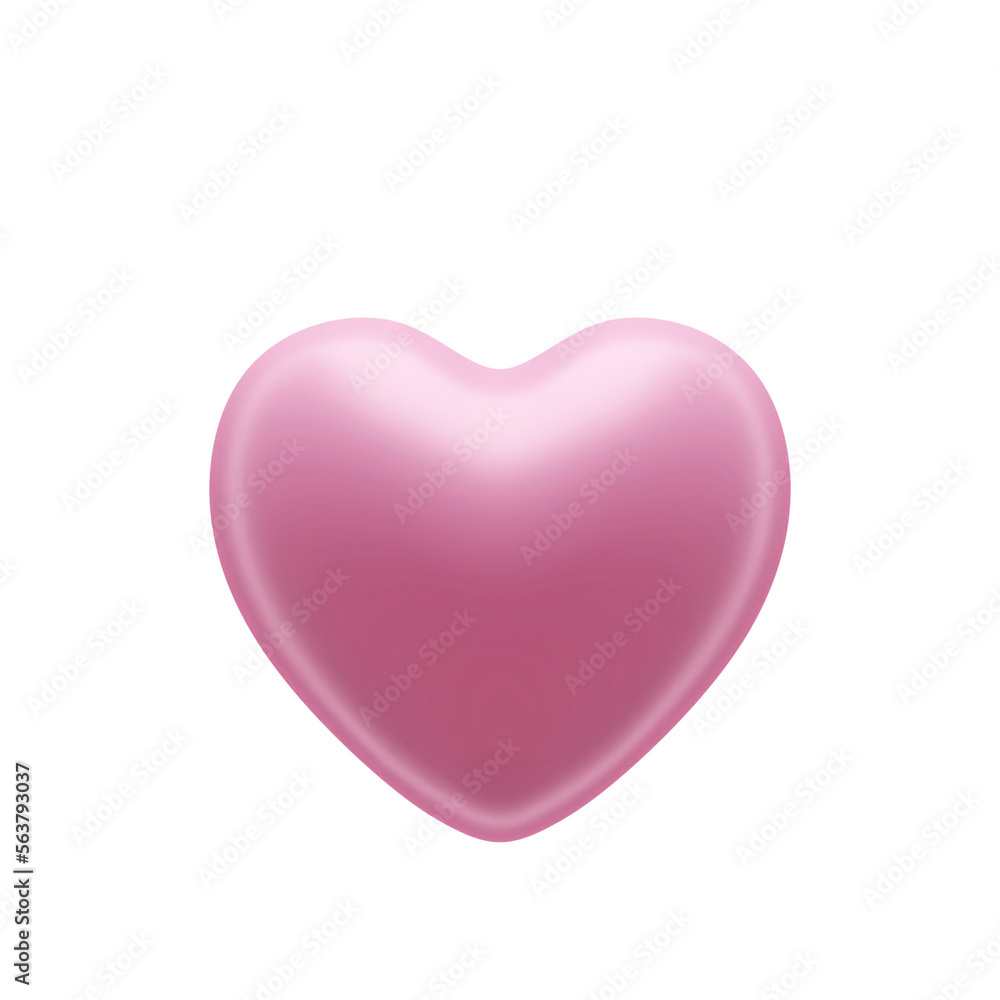 Pink heart icon 3d