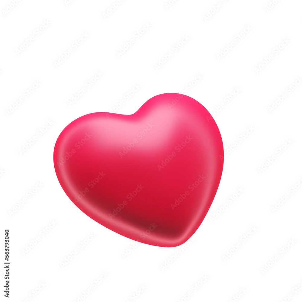 Red heart icon 3d