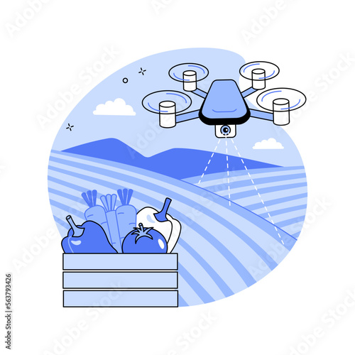Agriculture drone use abstract concept vector illustration.