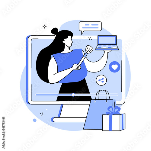 Shopping sprees video abstract concept vector illustration.