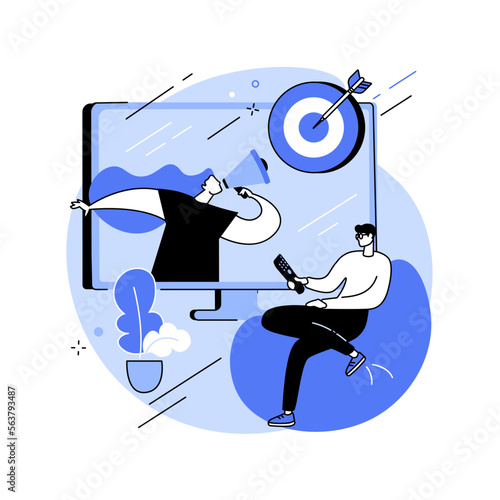 Addressable TV advertising abstract concept vector illustration.