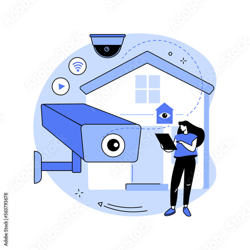 Video surveillance abstract concept vector illustration.