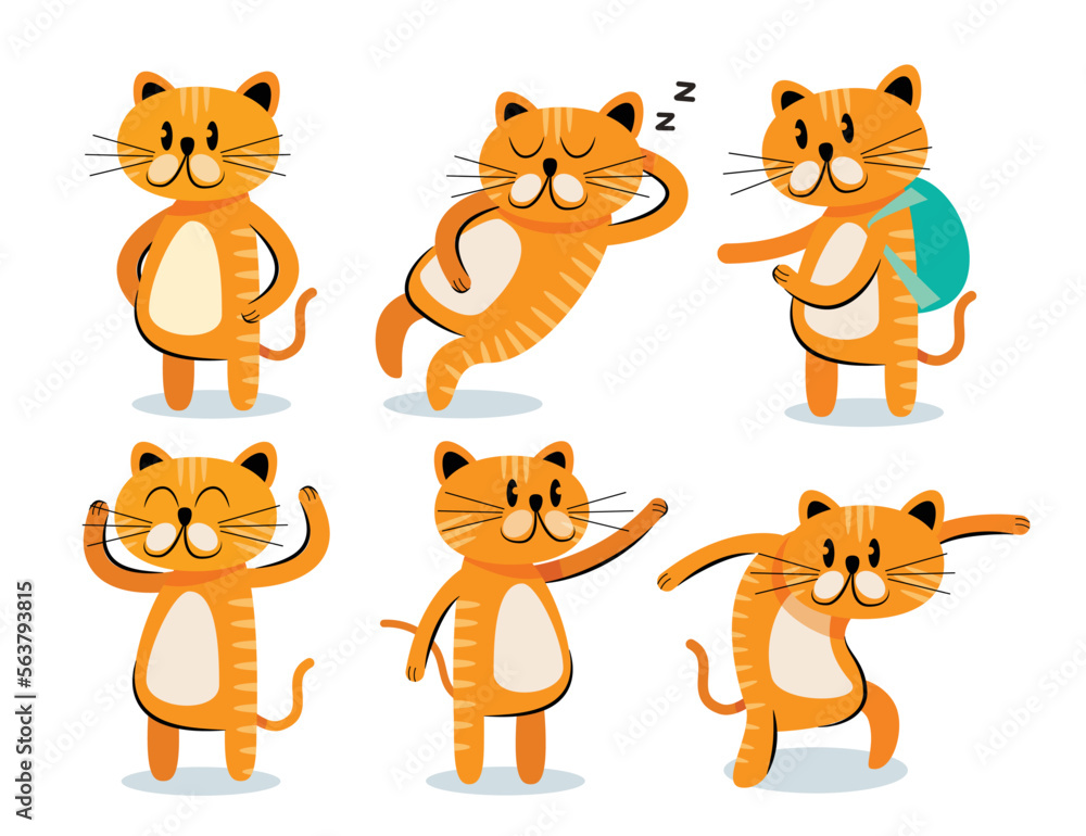 cute cat cartoon collection vector illustration cute cat cartoon collection vector illustration