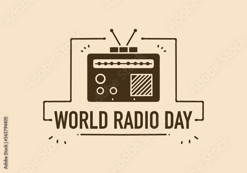 Vintage illustration design of world radio day event