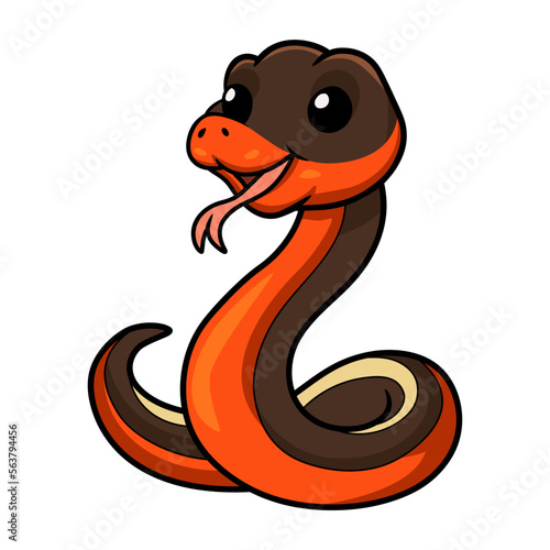 Cute happy garter snake cartoon